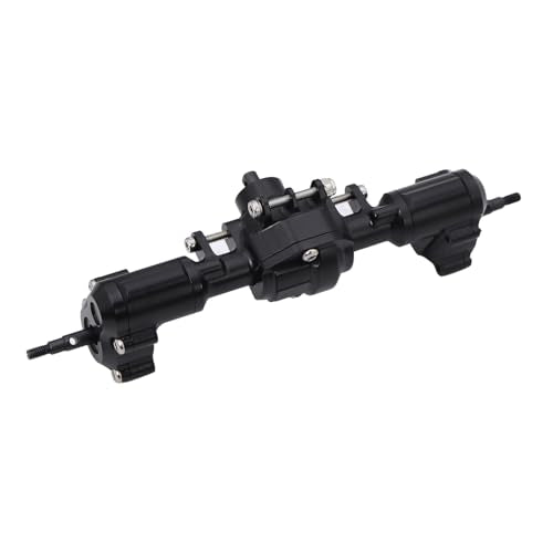 Aluminum Front Rear Portal Axle Complete Axles Set with Servo Mount for 1/18 RC Crawler Redcat Ascent-18 Ascent18 Upgrade Parts (Black) - color: Black