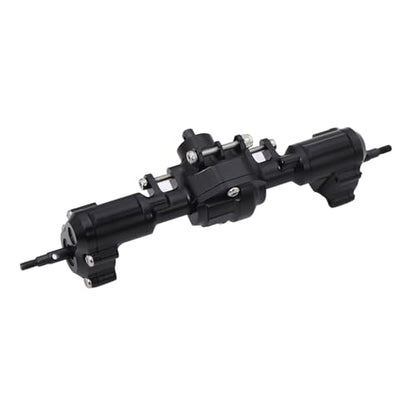 Aluminum Front Rear Portal Axle Complete Axles Set with Servo Mount for 1/18 RC Crawler Redcat Ascent-18 Ascent18 Upgrade Parts (Black) - color: Black