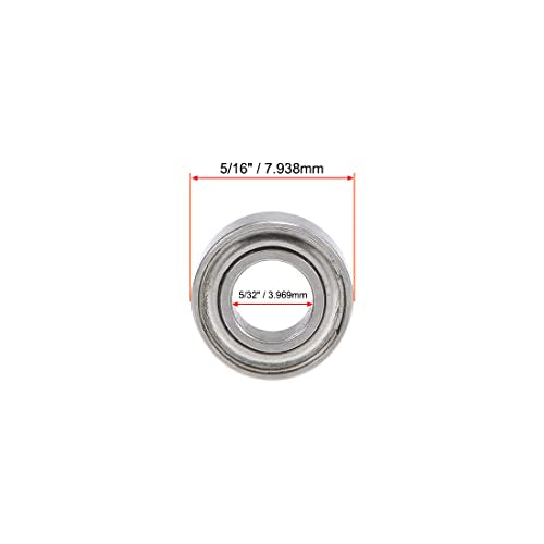 uxcell R155ZZ Deep Groove Ball Bearing 5/32-inchx5/16-inchx1/8-inch Shielded Z2 Lever Bearings 10pcs - size: 5/32"x5/16"x1/8"