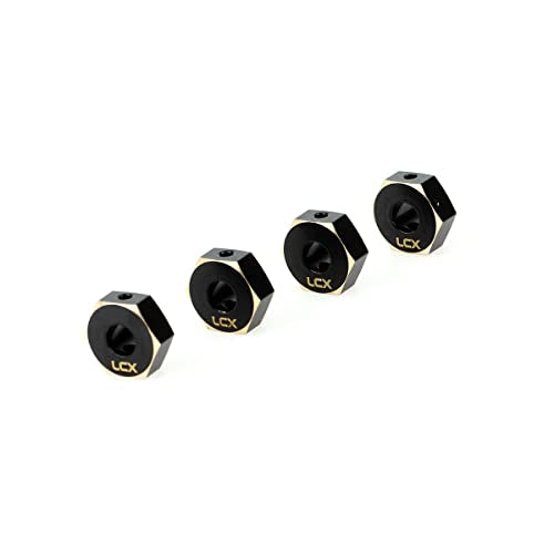 LCX Racing 1/10th RC Crawler Car 12mm Brass Wheel Hex Hubs Drive Adapter for Axial SCX10 III UTB10 Capra 1.9 Unlimited Trail Buggy, Upgrades Parts Accessories