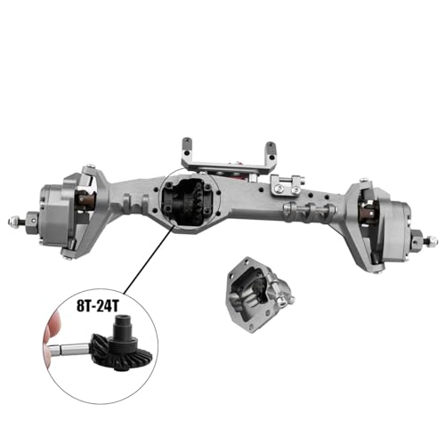 1/10 RC Crawler All Metal Front and Rear Portal Axle for Axial Capra 1.9 inch UTB AXI03004 Buggy F9 Wraith 90018 RR10 Upgrade Part (RD Front Rear Axle) - color: Rd Front Rear Axle