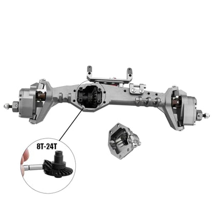1/10 RC Crawler All Metal Front and Rear Portal Axle for Axial Capra 1.9 inch UTB AXI03004 Buggy F9 Wraith 90018 RR10 Upgrade Part (RD Front Rear Axle) - color: Rd Front Rear Axle