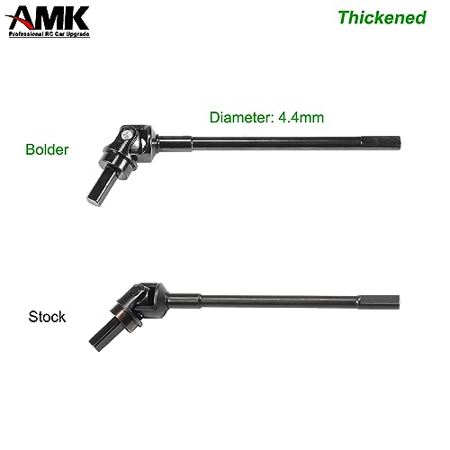 AMK Steel Front Thickened Capra Driveshaft 4.4mm Bold UTB10 CVD Drive Shaft for 1/10 RC Crawler Axial Capra F9 Portal Axle Upgrades - color: Front