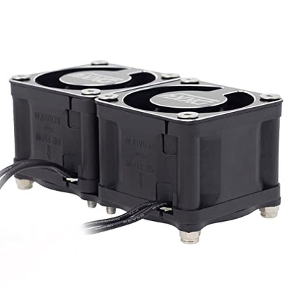 DKKY RC Motor Cooling Fan Heatsink 2Pcs DIY Kit for TRX4 ARRMA Axial 1/10 1/8 1/5 RC Model Car Upgrade Parts (Black) - style: Black