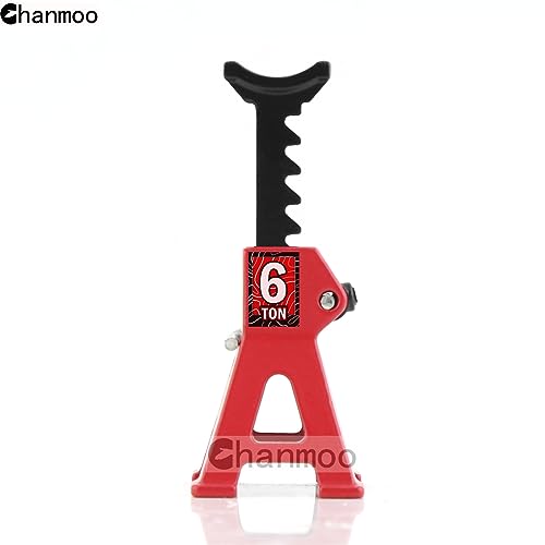 1/24 RC Toy Jack Stands 1/18 Simulation 6 Ton Metal Adjustable Mini Jacks Stand for 1:18 1:24 Scale Crawler Car Axial SCX24 Kyosho Tamiya HSP FCX24 TRX4M SCX24 AX24 Ford Bronco (Red, 2 PCS) - color: Red