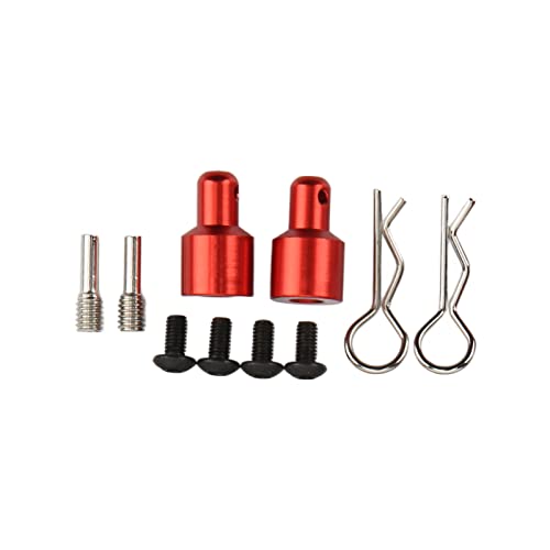 Keenso RC Shell Columns, Front Rear Aluminum Alloy Carbon Fiber Car Body Mount Post for Axial SCX10 90046 90047 1/10 RC Car (Red) - color: Red
