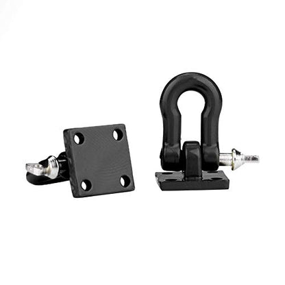 2pcs RC Trailer Hooks, 1:10 Scale RC Trailer Winch Hook Trailer Buckle for RC Climbing Car Crawler Truck Upgrade Part(Black) Model Car Accessories 1/10 Scale Rc Shackles Metal Bumper Hooks Rc Truck