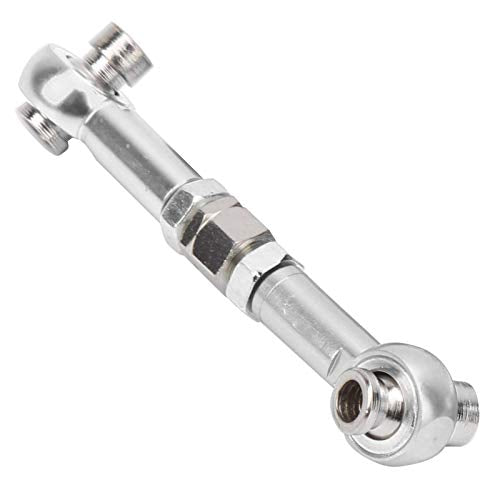 4Pcs Aluminum Alloy Steering Linkage Rods Upgrade Kit Fit for HSP 94122 94123/10 RC Cars Red Silver Metal Arms Replacement Parts Enhanced and Durability Truck Accessories - color: Silver