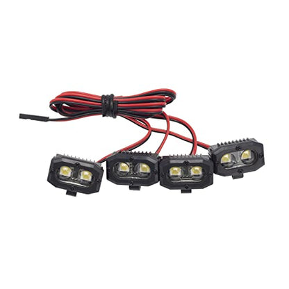 DKKY RC Car Lights LED Spotlights 1/10 Scale RC Crawler Accessories for Axial SCX10 90046 Traxxas TRX4 TRX6 Wraith RR10 MST Redcat Gen8 (4 Dual Lights Without Controller) - style: 4 Dual Lights without Controller