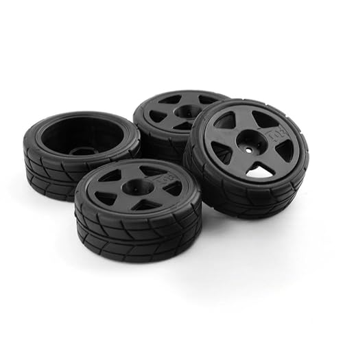 1/10 RC Racing Rally Tires 12mm Hex Wheels Rims and Rubber On Road Tyres for 1/10 RC On-Road Car HPI KYOSHO Tamiya XV01 XV02 TA06 TT01 TT02 PTG2 144001 A959 RC Rally Drift Car 4PCS(Black B) - color: Black B
