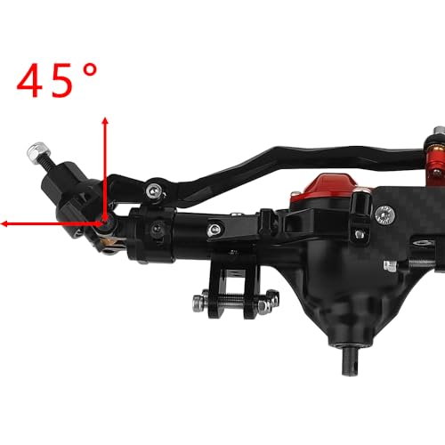 Complete Metal Front Rear Axle for 1/10 RC Rock Crawler Axial Wraith 90018 90020 90045 RR10 90048 90053 (Black) - color: Black