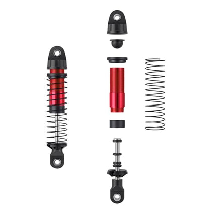 56MM Long Threaded Oil Shock Absorbers 4Pcs Adjustable Red Damper Upgrade Fit TRX4M TRX4MT 1/18 RC Crawler Car