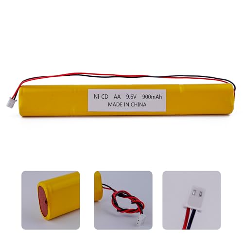 Fulpower 2 Pack 9.6V 900mAh Ni-Cd Exit Sign Emergency Light Battery | Compatible with ELB-B003 ELB-B004 ELBB004 OSI OSA228 DANTONA CUSTOM-306-U BBAT0044A BAA-96 BBAT0043A exit sign batteries