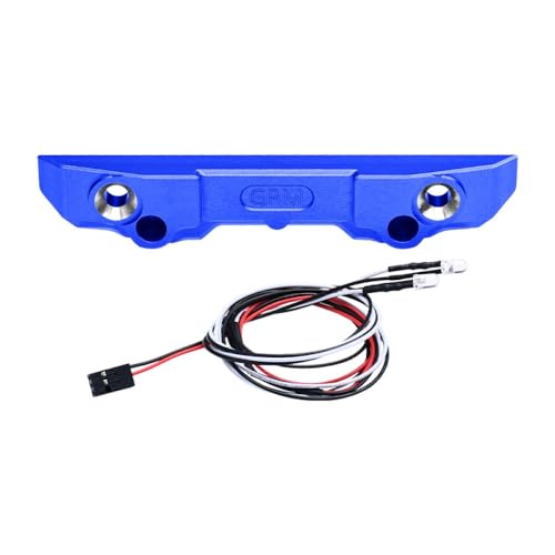 Aluminum 7075 Alloy Rear Bumper with LED Lights for Traxxas 1/16 Mini Maxx 4WD RTR Brushless Monster Truck 107154-1 Upgrades - Blue