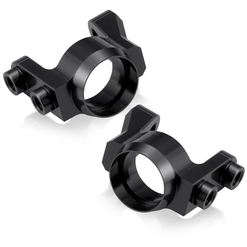 2PCS RC Aluminum Universal Front Rear Steering Knuckles Carrier Blocks Steering Cup Compatible with 1/10 Cero Ultra On Road Touring RC Car Upgrades (Black) - color: Black