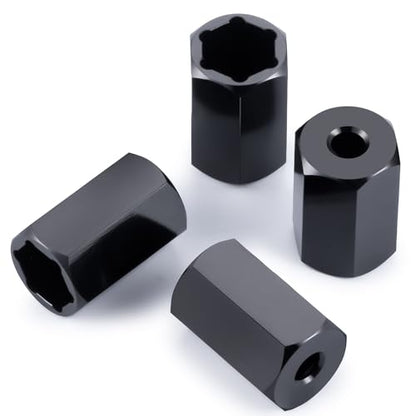 4PCS Aluminum Alloy 5mm to 7mm Wheel Hex Adapter +10mm Extented for 1/10 WPL D12 RC Truck Car 1/24 SCX24 Upgrades