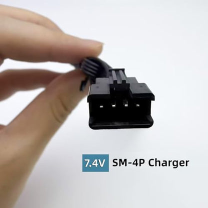7.4V Li-ion and Lipo Battery Charger SM-4P Charger for RC Car RC Boat Gel Blaster USB Charging Cable (2PCS)