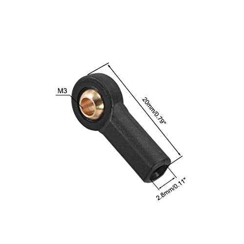 uxcell 10 Pcs M3 3.0xL20mm Lever Steering Linkage Tie Rod End Ball Head End without Screws and Nut for RC Robot