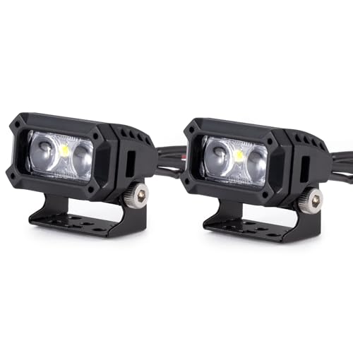 2pcs 18MM Square Led Light Headlight Spotlight for TRX-4 TRX6 SCX10 | 90046 D90 CC01 Wraith Redcat Gen8 1/10 RC Car Upgrade Parts White Lamp - color: White