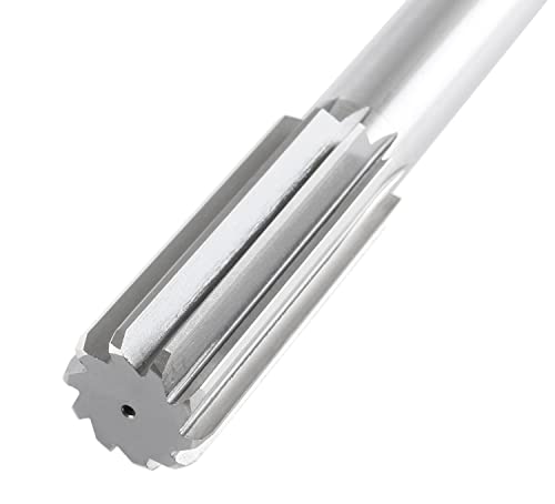 Accusize Industrial Tools 1-1/8'' H.S.S. M2 Straight Shank Straight Flute Chucking Reamer, Flute Length 2-7/8'', Oal 11'', 10 Flute, 5015-0305 | 1-1/8" HSS M2 Straight Shank Straight Flute Chucking Reamer, Flt Len 2-7/8", OAL 11", Right Hand Cut, 10 Flute