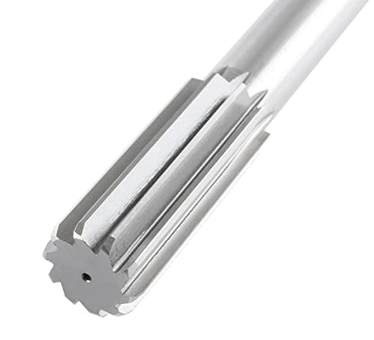 Accusize Industrial Tools 1-1/8'' H.S.S. M2 Straight Shank Straight Flute Chucking Reamer, Flute Length 2-7/8'', Oal 11'', 10 Flute, 5015-0305 | 1-1/8" HSS M2 Straight Shank Straight Flute Chucking Reamer, Flt Len 2-7/8", OAL 11", Right Hand Cut, 10 Flute