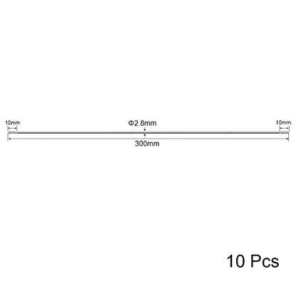 uxcell M3x300mm Pushrod Connector Stainless Steel Rod Linkage,for RC Boat,Car,Airplane,Helicopter,10pcs - size: M3x300mm