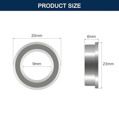 F699ZZ Flanged Ball Bearing, ID 9mm x OD 20mm x Width 6mm Miniature Bearings, Double Metal Shielded Deep Groove Bearings, Pre-Lubricated (GCr15) Chrome Steel 10pcs - size: F699ZZ 9mmx20mmx6mm