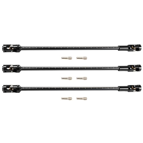 SCX10 Drive Shaft 3pcs 68-229mm Cut to Length Stainless Steel Driveshaft for 1/10 RC Crawler LCG Rig Sportys Scalers GSPEED Capra SCX10 Pro Element DIY SCX10 (Cut-to-Length Driveshaft Set Black)