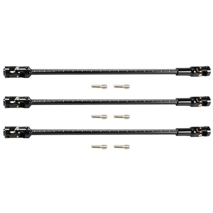 SCX10 Drive Shaft 3pcs 68-229mm Cut to Length Stainless Steel Driveshaft for 1/10 RC Crawler LCG Rig Sportys Scalers GSPEED Capra SCX10 Pro Element DIY SCX10 (Cut-to-Length Driveshaft Set Black)