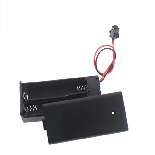 2Pcs Battery Holder with SM 2Pin Connector On/Off Switch for 3V AA 2 Cell, 2 x 1.5V AA Battery Power Case Plastic Box with Cover Leads for RC Model DIY (2AA Covered with sm) - size: 2AA covered with sm