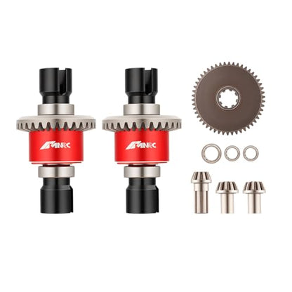 Steel 2PCS Differential Diff & Input Spur Gear Compatible with HyperGO 1/16 H16BM H16PL H16GT H16DR 16207 16208 16209 16210 1/14 14209 14210 14301 14303 Upgrades Part Red - color: Red