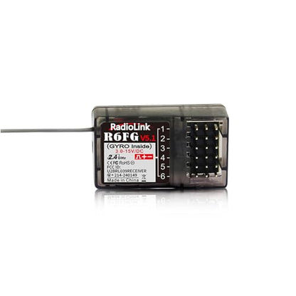 Radiolink R6FG 6 Channels 2.4G RC Gyro Receiver Long Range Control for Car | for Vehicle Drifting/Crawler/Truck/Boat Works with Radio Controller RC4GS V3/RC6GS V3/RC8P/RC8X/T8FB/T8S/T12D/T16D