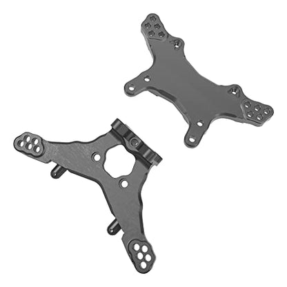 Metal Front & Rear Shock Tower RC Shocks Damper Mount Set Compatible with Losi 1/18 Mini-T 2.0 2WD Stadium RC Truck Hop-Up Parts (Black) - color: Black