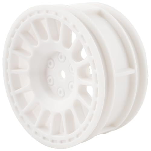 1/10 Scale OD2.55 RC On Road Touring Racing Tires 12mm Hub Wheel Hex Compatible with Traxxas 4 Tec 2.0 Tamiya TT01 XV01 Kyosho WR8 Sakura WLtoys HPI 1/10 Arrma Grom RC Cars(White) - color: White