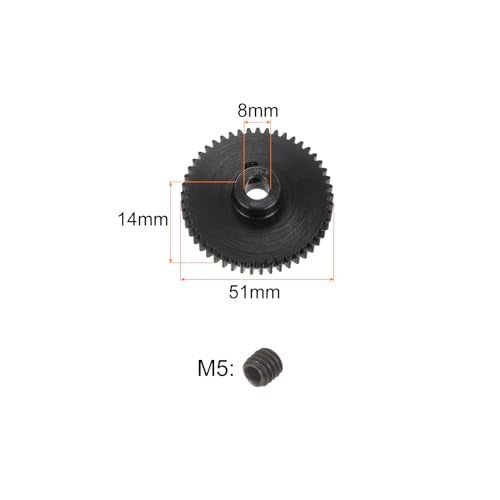 uxcell Mod 1 49T Pinion Gear 8mm Bore Hardened Steel Motor Rack Spur Gear for RC Car Truck Gear Drive