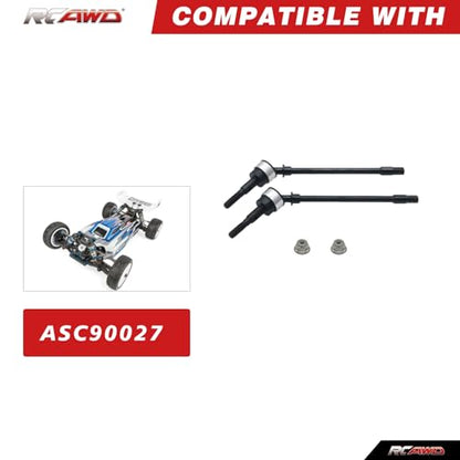 RCAWD Front Drive Shafts CVD Axial 1/10 SCX10 SCX0042 | Heavy-duty steel construction eliminates bind and withstands extreme torque on steep trail inclines without snapping.