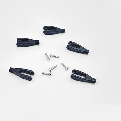 5PCS RC Airplane Servo Linkage Rod Clevis Coupler U-Shaped Nylon Clamp with Screws for RC Plane Helicopter DIY Model Aircraft Pushrod Connecting Part (for 2mm Rod Black) - style: For 2mm Rod Black