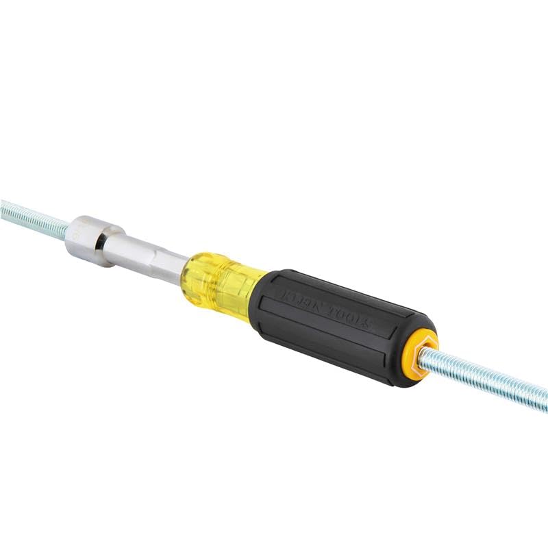 Klein Tools 654916 Heavy-Duty Hollow Shaft Nut Driver, Color-Coded 9/16-Inch Hex, Pass Through Design, 6-Point Socket, and Cushion-Grip Handle - size: 9/16-Inch