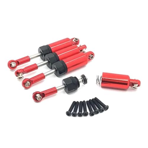 RC Crawlers Components For HSP 18321 18322 18311 18312 18301 18302 Metal Oil Shock Absorber Damper 1/18 RC Car Upgrade Parts Replacement Accessories(Red) - color: Red