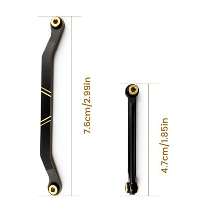 Brass Steering Links Set for 1/18 RC Crawler Redcat Ascent-18, Black Coated Upgrade Replacement Parts, High-Tightening Linkage