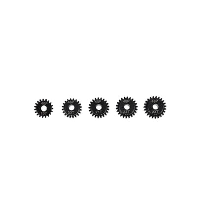 48P Hardened Steel Upgrade Pinion Gear Set: 19T 20T 21T 22T 23T fit 3.175mm (1/8-Inch) RC Motor Shaft (Work with Steel Spur Gear) for RC Cars, Set of 5