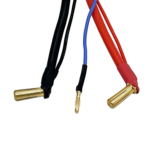 RC Car Hardcase Connector Cable, RC Car Cable T Plug Female 90° 5MM Bullet Connector 12AWG for 2S 7.4V Lithium Lipo Battery