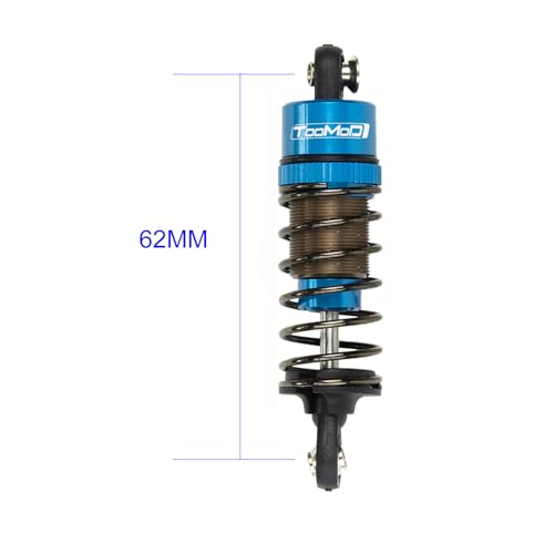 62MM Oil Shock Absorbers Upgrade Compatible with 1/10 RC Cars | Fits Tamiya TT-01/02 / Losi 1/10 / Hyper Go - Oil Damper Upgrade - Blue - color: Blue