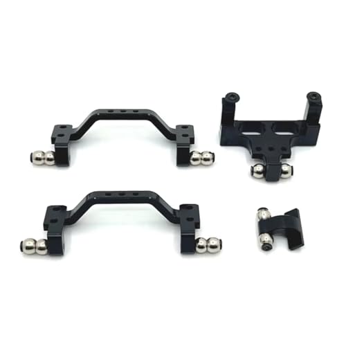 RC Upgrades for WPL 1/16 C64 Hairakkusu Metal Upgrade Parts Front Rear Pull Rod for Seat Servo+Fixing RC Car OP Accessorie(Black) - color: Black