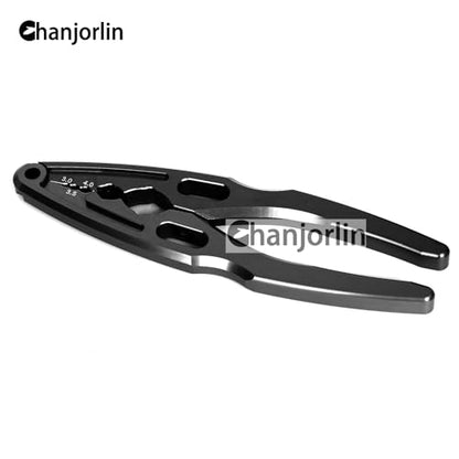 RC Multi-Function Shock Pliers Aluminum Alloy RC Clamps 3.0 3.5 4.0 Shock Pivot Balls Tie Rods Shafts Assembly Disassembly Tool For 1/8 1/10 Crawler On Off Road Buggy Truck Car (Black) - color: Black