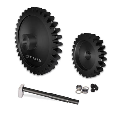 Main Gear 35T M1.5 Shaft with Bearing 45# Steel D-Shaped Hole Spur Gear with 25T Pinon Gear for TRAXXAS-1/5 X-MAXX 6S/8S Monster Truck and 1/6 4WD XRT 8S-78086-4, 1.5 Mod Large Transmission Gear Part - style: 25T + 35T