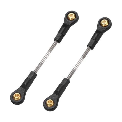 MECCANIXITY 2Pcs RC Boat Push Rod, 304 Stainless Steel Lever Steering Linkage Tie Rods with M2 Ball Head Joint for RC Car Boat Helicopter DIY Model Parts, 48-58mm - size: 48-58mm
