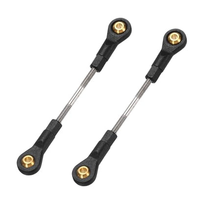 MECCANIXITY 2Pcs RC Boat Push Rod, 304 Stainless Steel Lever Steering Linkage Tie Rods with M2 Ball Head Joint for RC Car Boat Helicopter DIY Model Parts, 48-58mm - size: 48-58mm