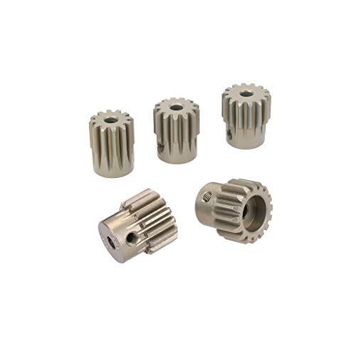 OGRC 32P 3.175mm 12T 13T 14T 15T 16T Pinion Motor Gear Set with Hex Key for 1/10 RC Car Brushed Brushless Motor | 0.8 Mod 32 Pitch 3.175mm Shaft Pinion Gear fits 1/10 RC Car Brushed Brushless Motor