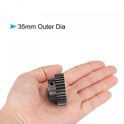 uxcell 1Mod 33T Pinion Gear 10mm Bore Hardened Steel Motor Rack Spur Gear with Step for RC Car Truck Buggy Gear Drive
